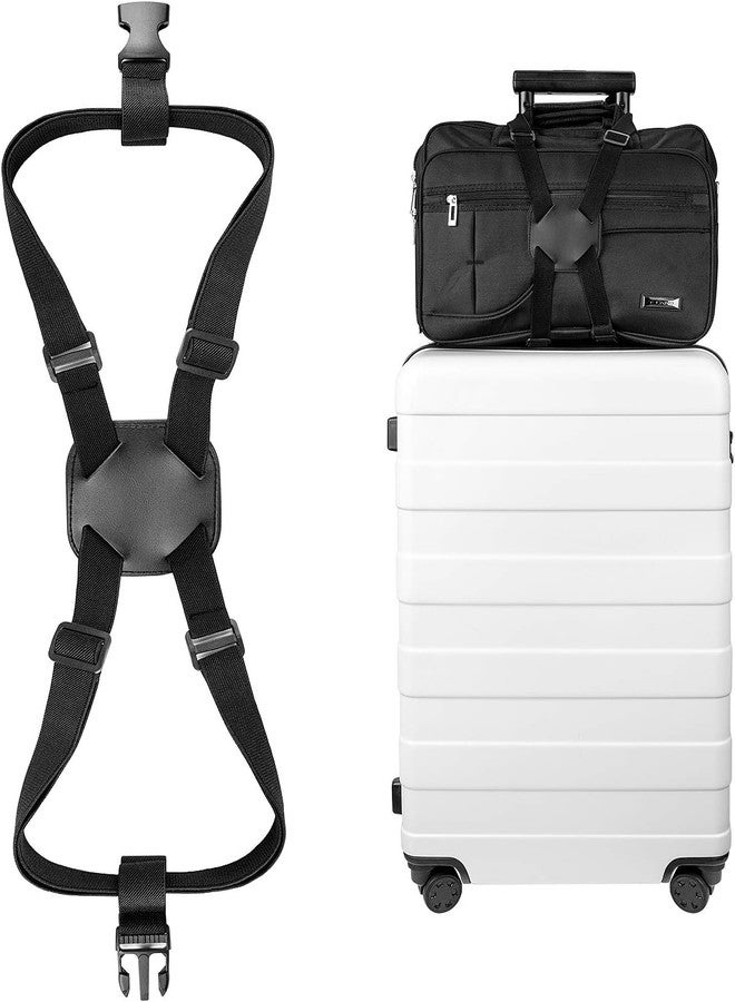 SHOPEE Luggage Straps Bag Bungees for Add a Bag, Adjustable Elastic Travel Suitcases Luggage Bags Strap Belt with Buckles - Black - Image 1